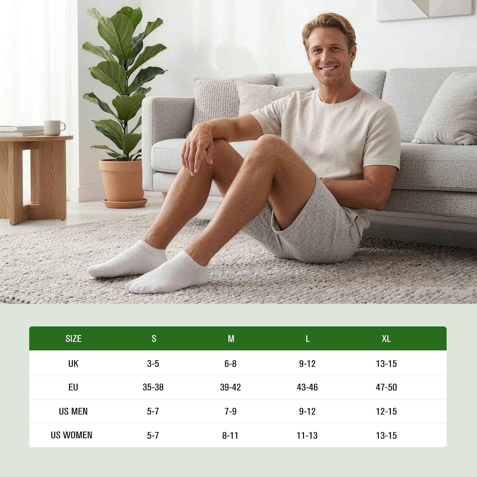 Niorasen Calcetines Invisibles Hombre y Mujer de Bambú 6 Pares, Pinkies Unisex Transpirables con Silicona Antideslizante, Calcetines Bajos para Zapatillas y Mocasines, Talla 35-50