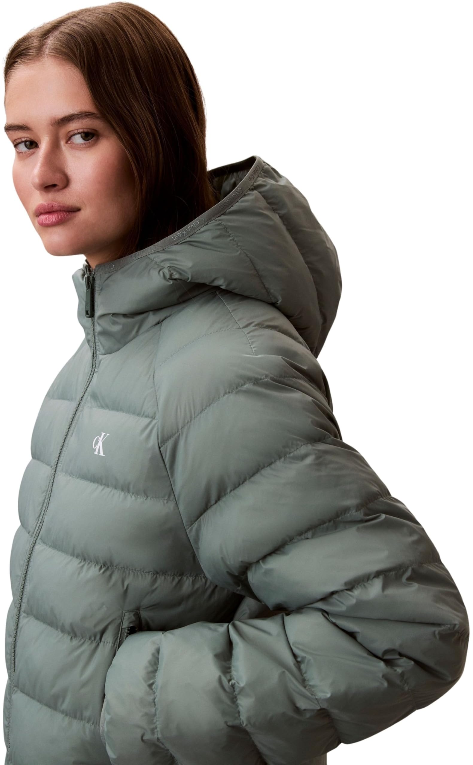 Calvin Klein Damen Steppjacke Lightweight Quilted mit Kapuze