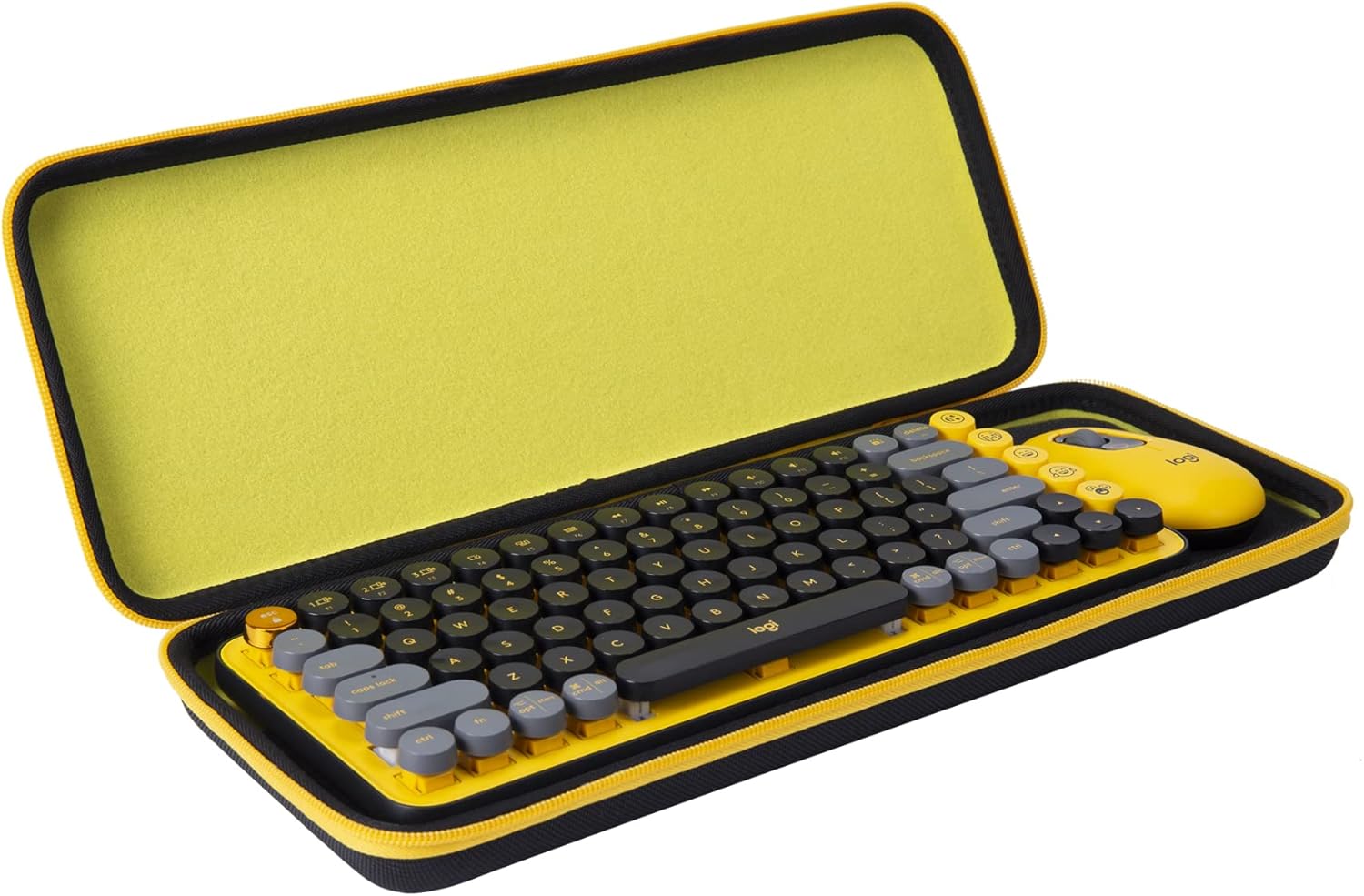 Aenllosi Hard Carrying Case Compatible with Logitech POP ICON Combo/POP Keys Mechanical Wireless Keyboard (Yellow)(Case Only)