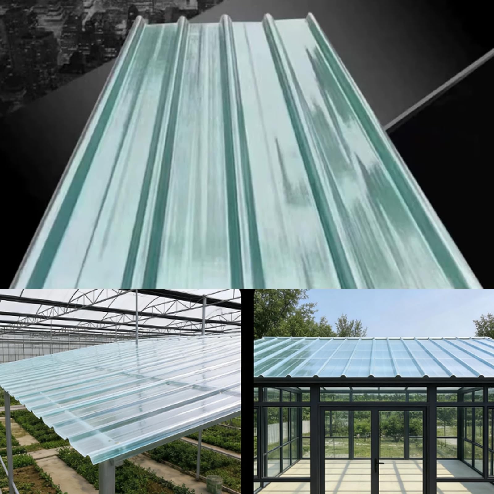 Set da 3/6/8/10/11/14/15/17/20 Lamiere Ondulate in Fibra di Vetro da 1.2mm,Pannelli da Tetto Resistenti ai Raggi UV e Impermeabili,Pannelli di Ricambio per Rimesse,Carport (0.9x1.8m,14 pcs)