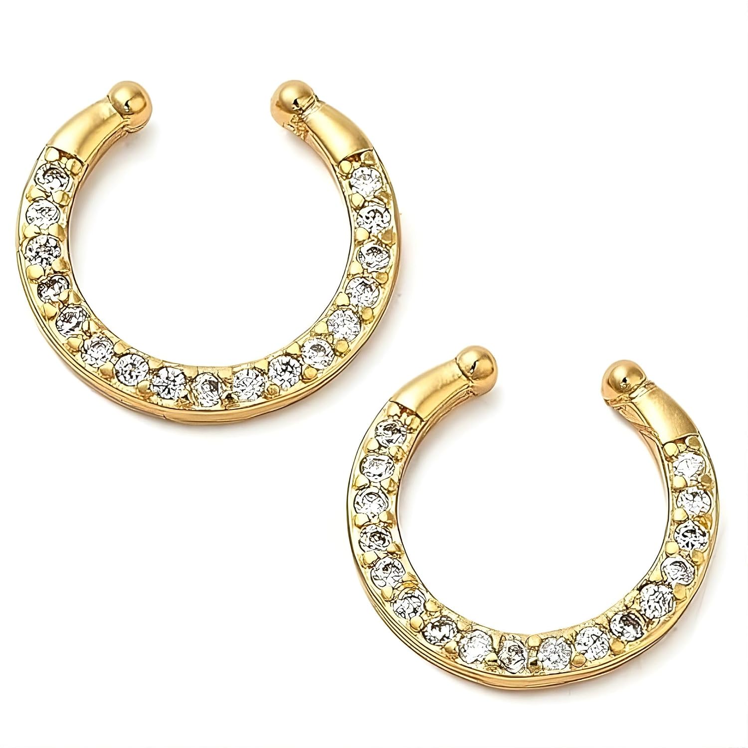 Via Mazzini Golden Metal Non-Piercing Septum Hanger Nose Ring for Women -1 Pair - Review, Price and Buying Guide
