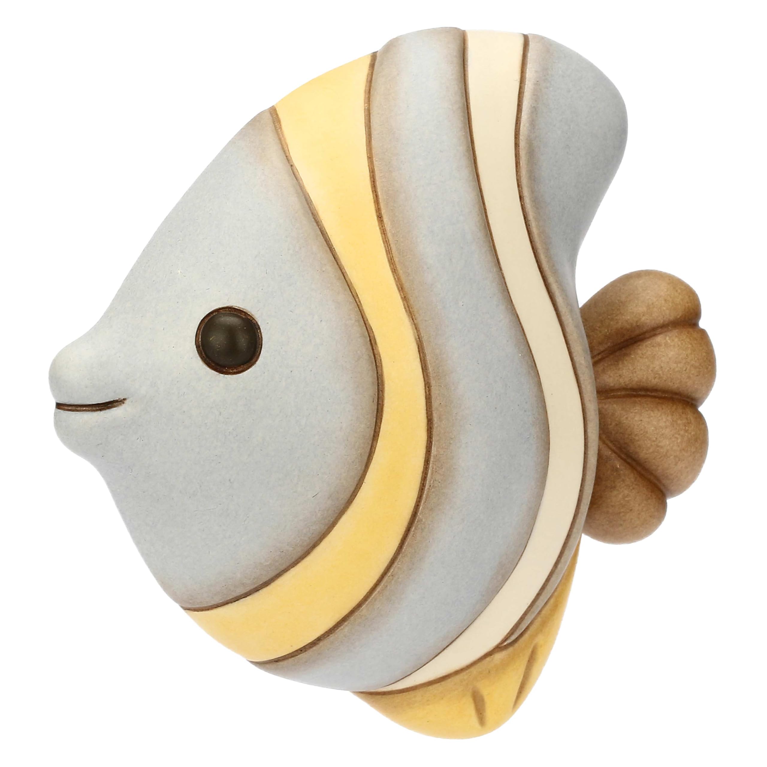 Thun Formella 3D Pesce a Strisce Piccola, Ceramica, Collezione Mare da Amare, 11,1 x 10,4 x 3 cm