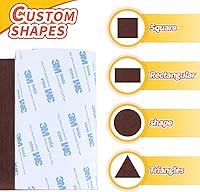 Vista 4 de Almohadillas de fieltro para muebles, cinta de fieltro autoadhesiva antideslizante para cortar, rollo de tira de fieltro marrón resistente