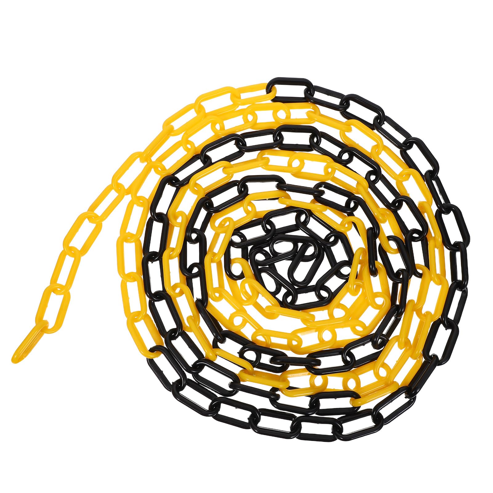 Veemoon Cadena Barrera de Seguridad de Plástico 6 Mm Amarillo y Negro, 25 Metros, Barrera de Cadena para Estacionamiento y Control de Multitudes en Obras Industriales y Zonas Públicas