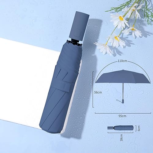 Miniatura 4 de W.L Paraguas para lluvia, resistente al viento, paraguas para sol, paraguas compacto, plegable, apertura automática, protección UV, ligero, grande y