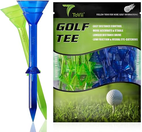 Vista 8 de ToVii Paquete de 40 camisetas de golf de plástico de copa grande de 3-1/4 pulgadas Excelente durabilidad y estabilidad Camisetas de plástico