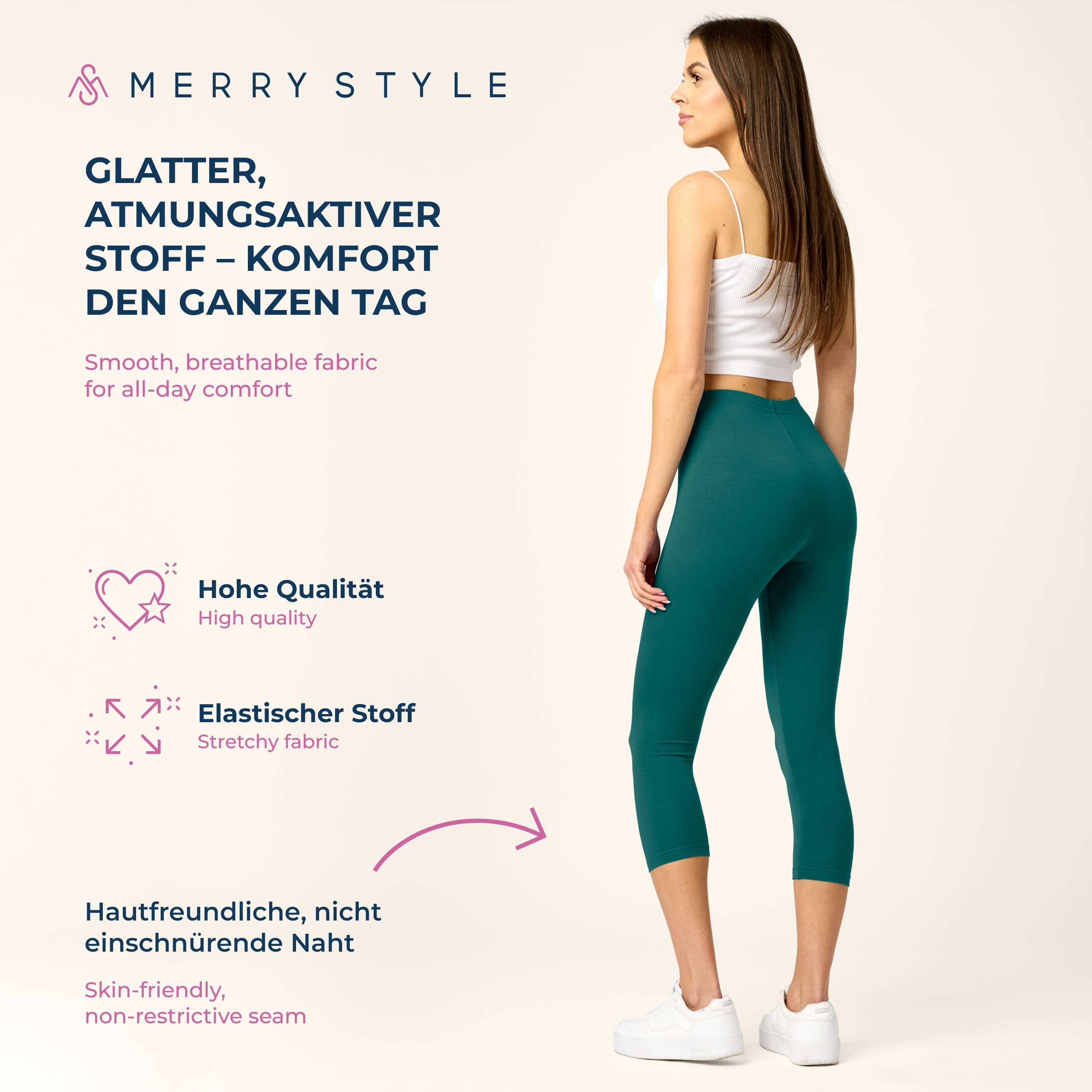 Merry Style Leginsy Damskie 3/4 z Wiskozy MS10-144