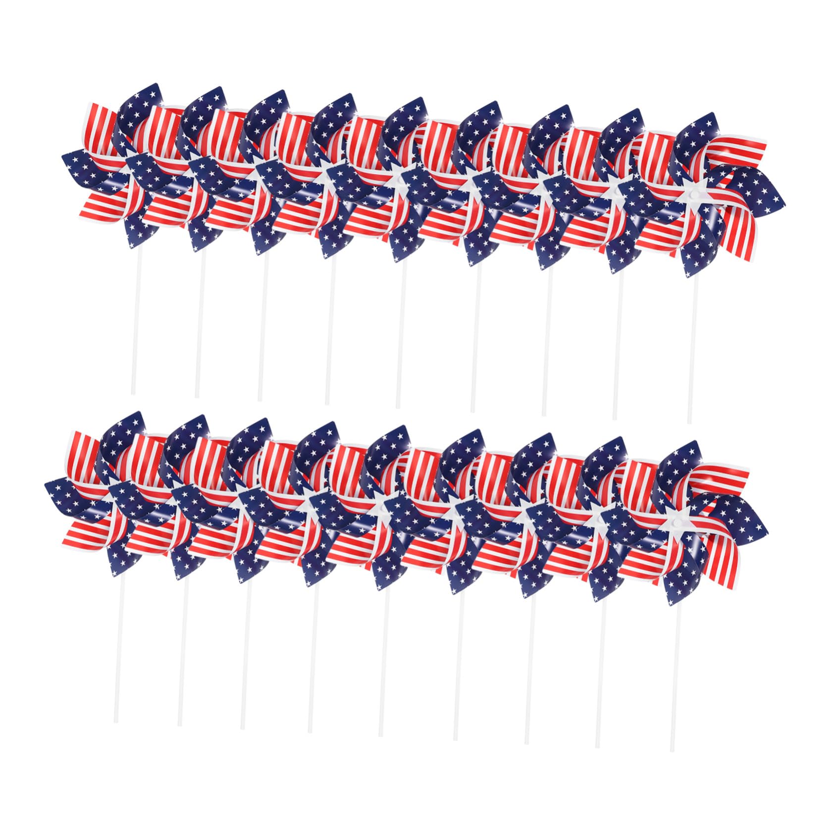 VICASKY 54 Teiliges Pinwheel Deko für Garten und Balkon Bunte Windmühlen mit Amerikanischer Flagge Wetterfeste Gartendekoration für Party Terrasse und Outdoor Atmosphäre