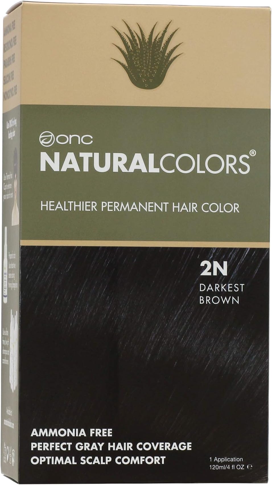 ONC NATURALCOLORSHealthier Permanent Hair Color 2N Darkest Brown 120 ml (4 fl. oz.) 1 Application