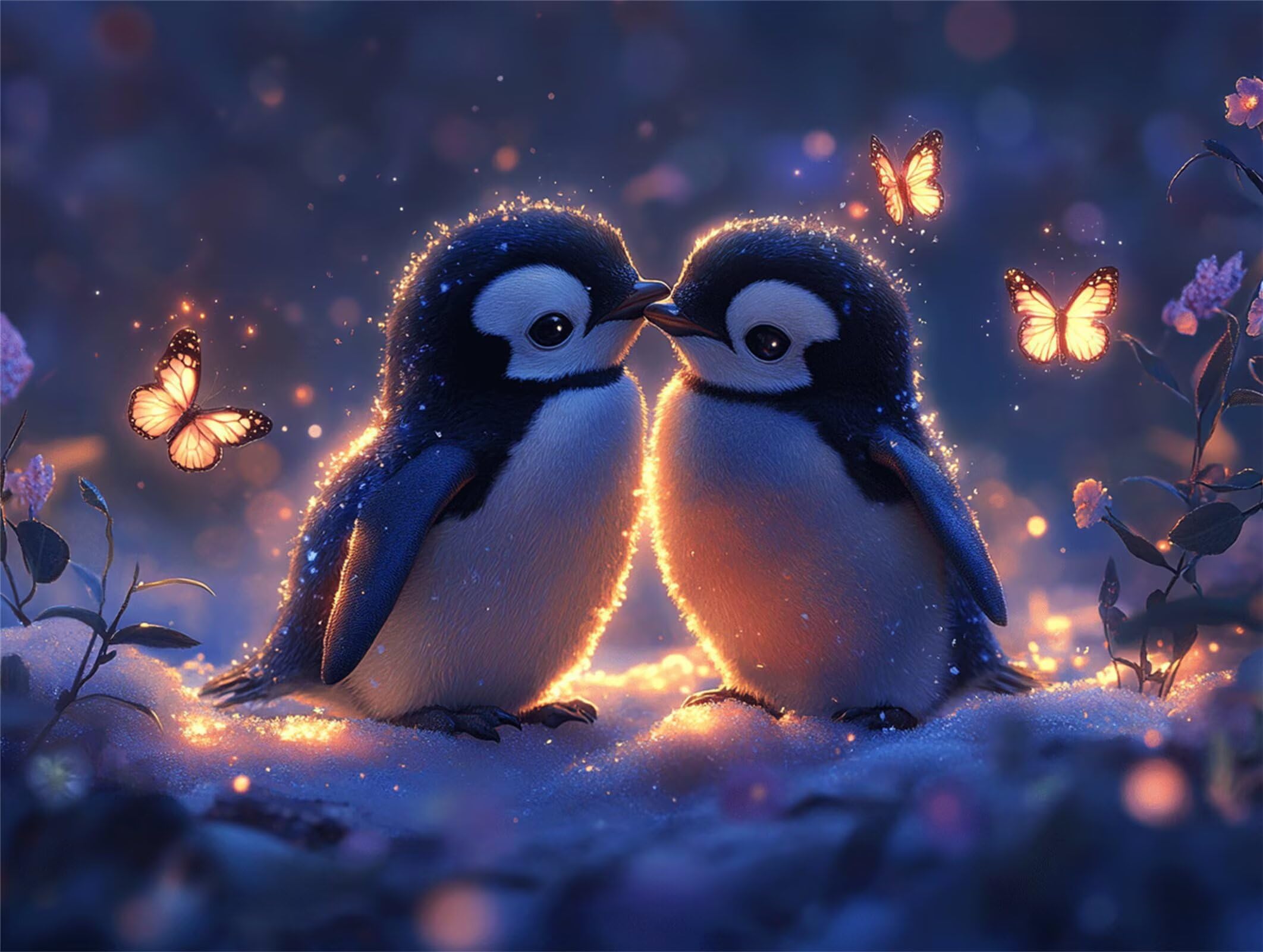 Pintar por Numeros Pingüino Pinturas Acrilicas animal Pintura por Numeros Lienzos para Pintar, Pintura Acrilica Manualidades, Decoración para Hogar, Regalos Cumpleaños, 90x120cm Sin Marco, q-728