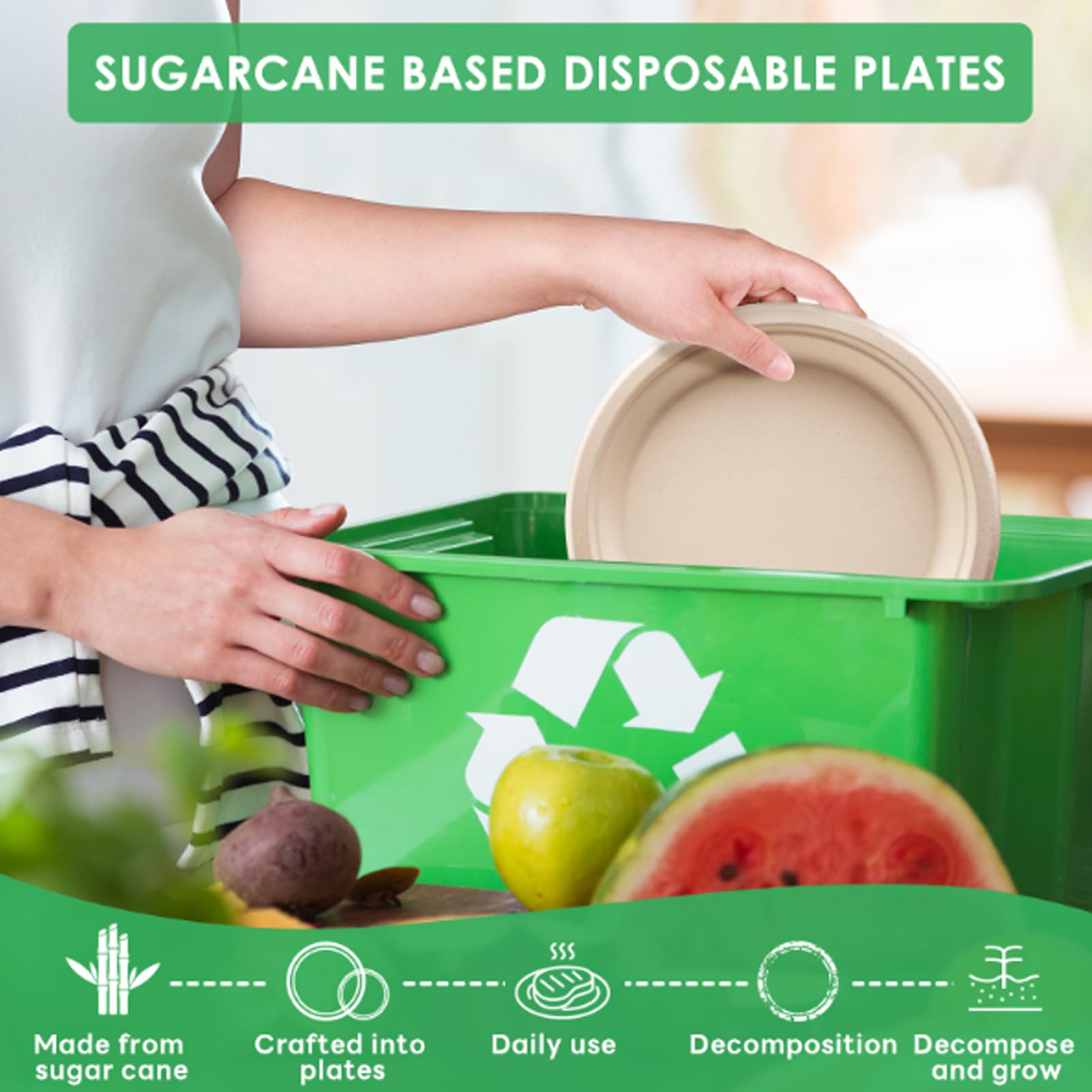 Eco-Friendly Plates & Bowls - 250 Piece Set -4 Eco-Friendly Plates & Bowls - 250 Piece Set -4