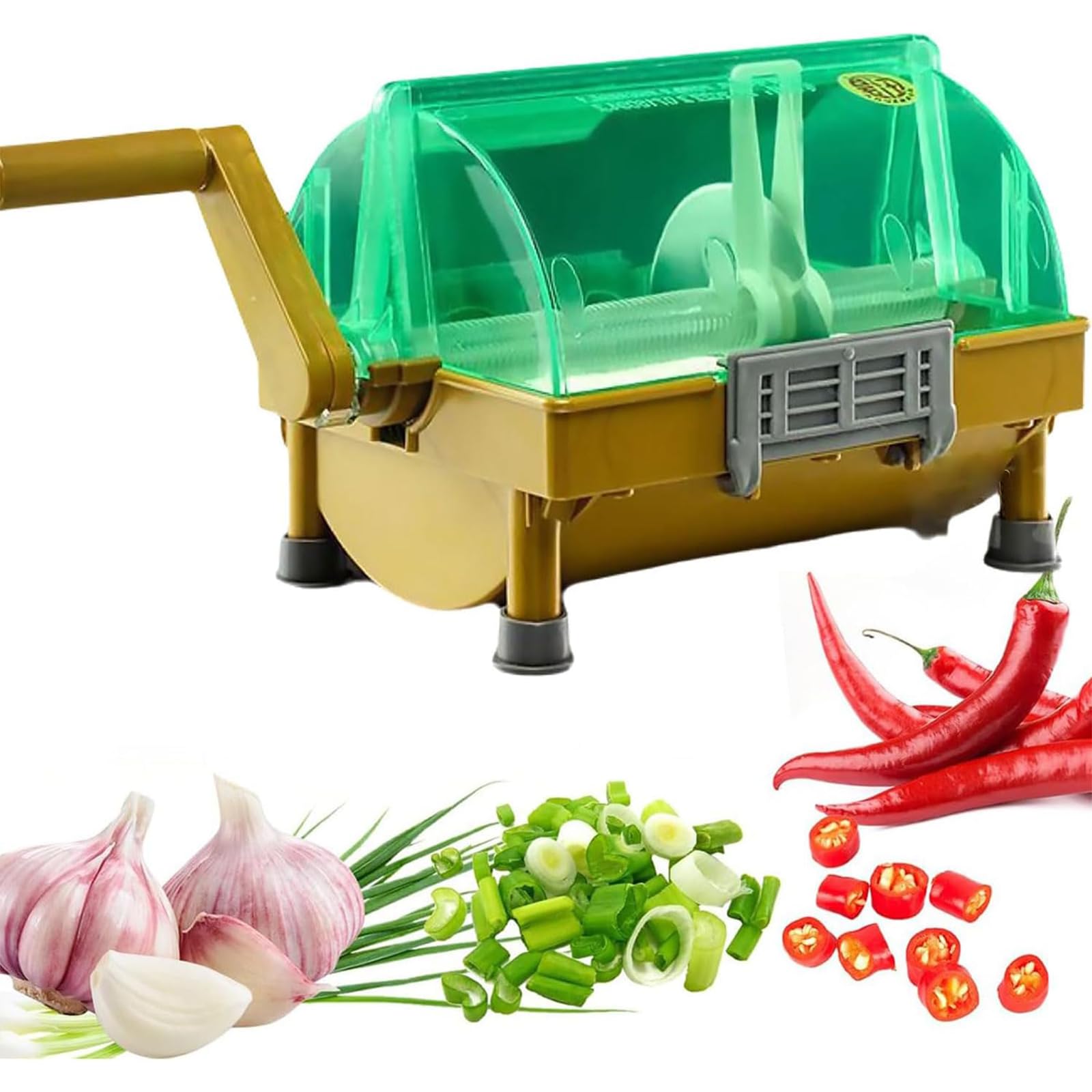 Tritatutto manuale con lama in acciaio inox per una preparazione efficiente degli alimenti in cucina