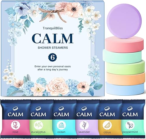 Vaporizadores de ducha, 6 unidades, vaporizadores de ducha, bonito juego de regalo con ingredientes naturales, 6 aromas diferentes y envueltos