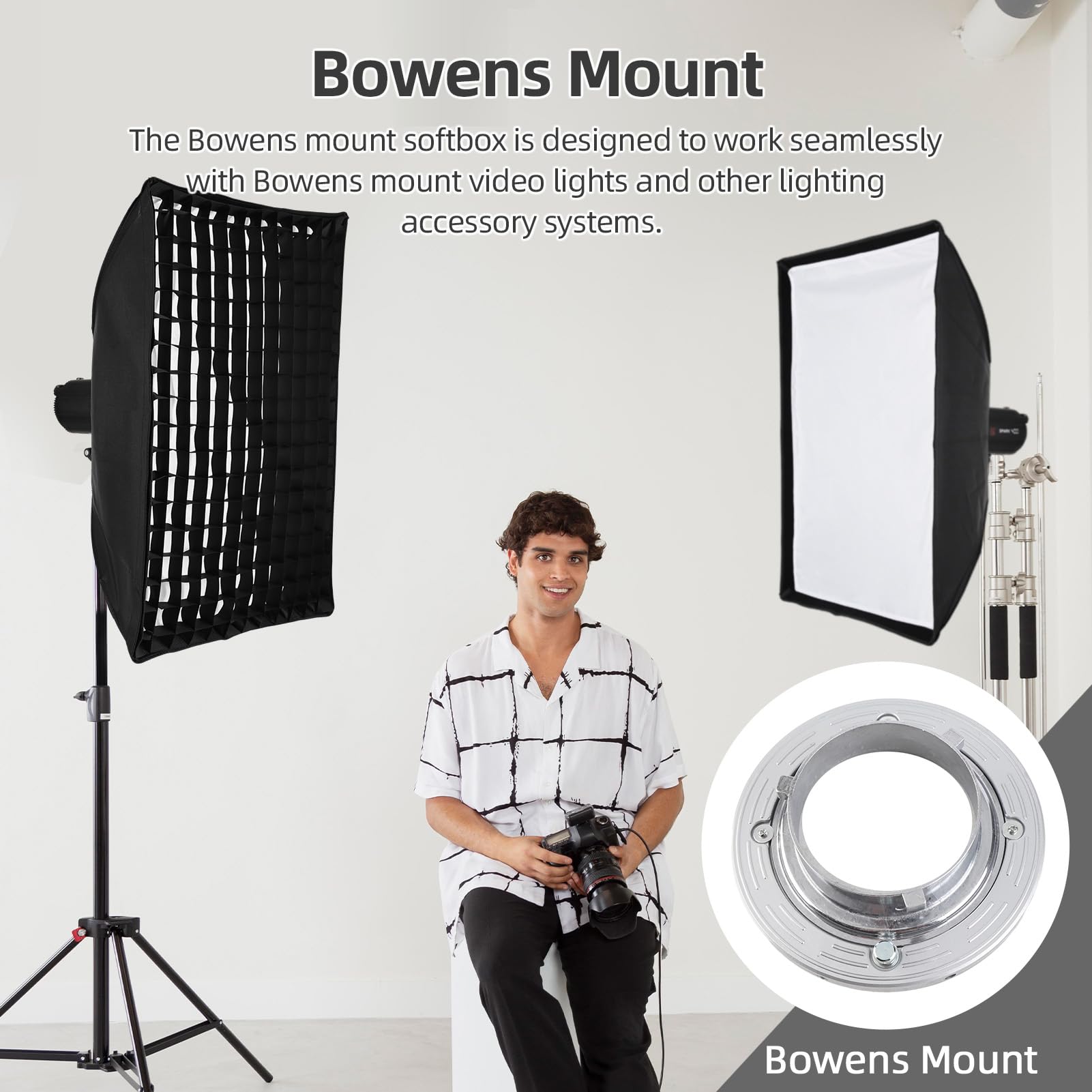 Prostokątny softbox 60x90 cm z dyfuzorem siatkowym i torbą do przechowywania, profesjonalny zestaw oświetlenia fotograficznego do studia, transmisji na żywo i produktu