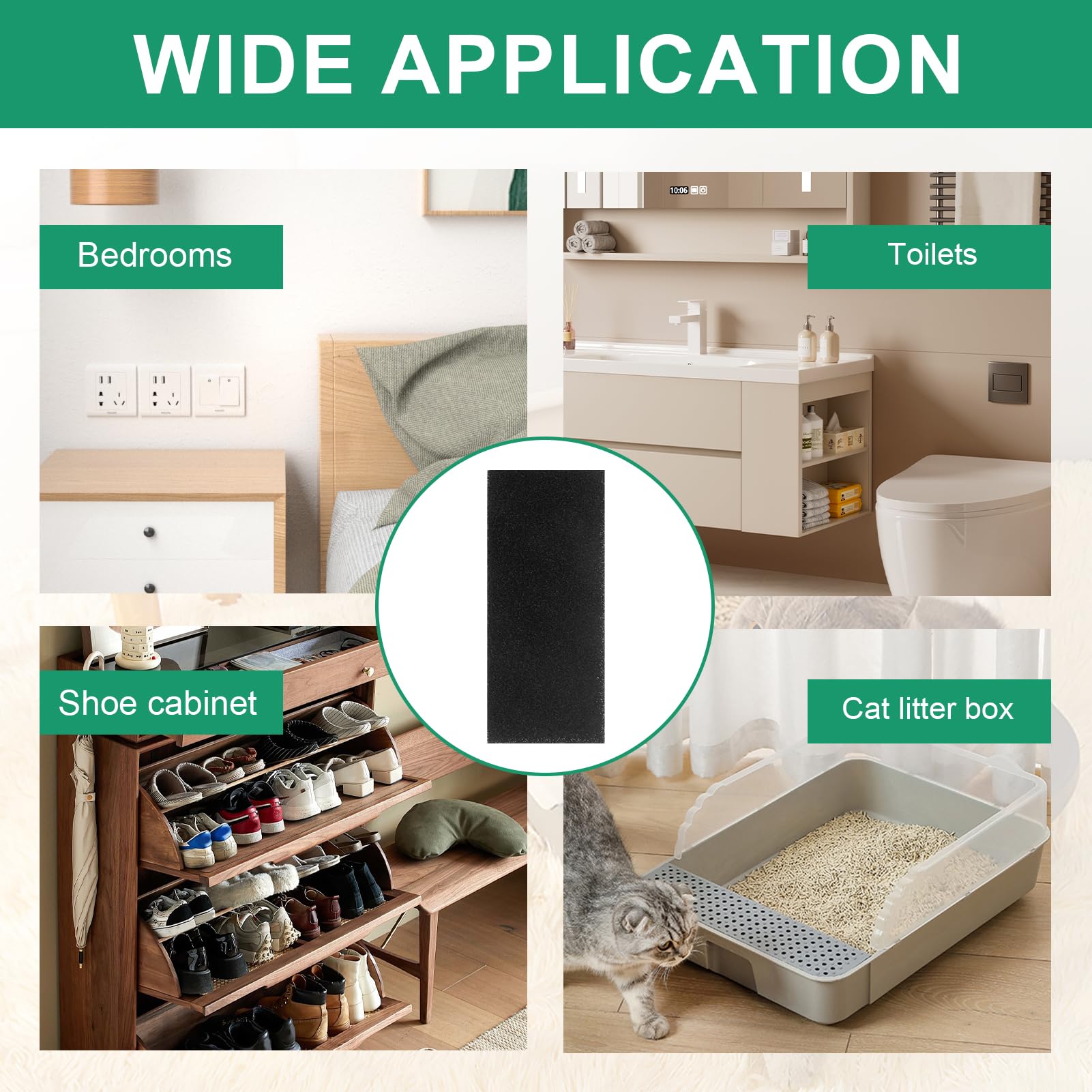 4 filtri ai carboni attivi, opachi, a carbone attivo, filtro in spugna per compostiera dei rifiuti da cucina, filtro a carbone, biometrica