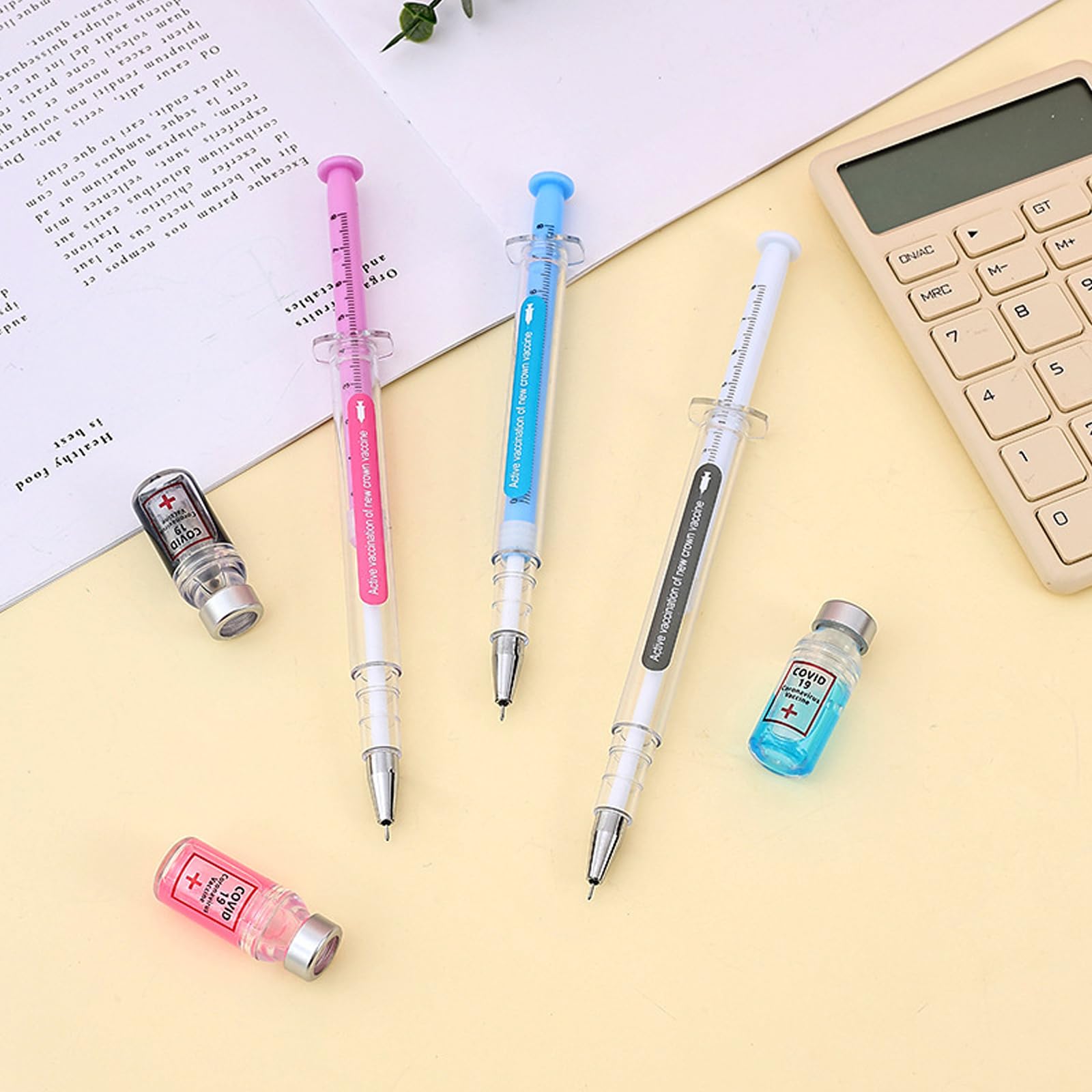 36 penna inchiostri gel realistici per inoculatori penna gel con punta ago da 0, 38 mm penna gel con impugnatura ergonomica per studenti infermieri che scrivono appunti prendendo pennarelli