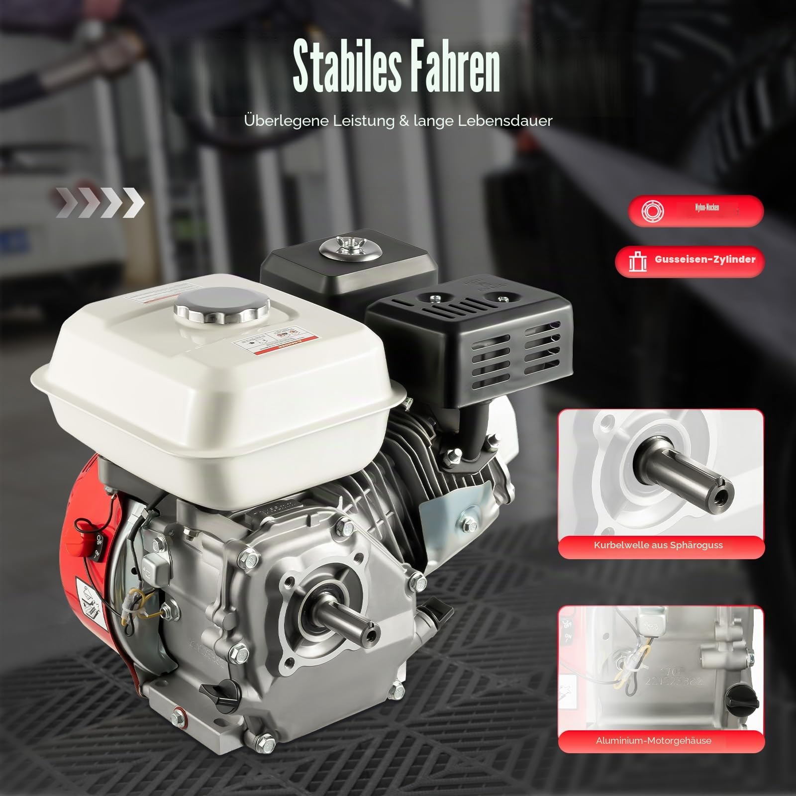 7,5 PS 4-Takt OHV Benzinmotor 20 mm Welle 212 CC 3600 U/min Pull Start luftgekühlter Benzinmotor für Generator Wasserpumpe Go-Kart  1420