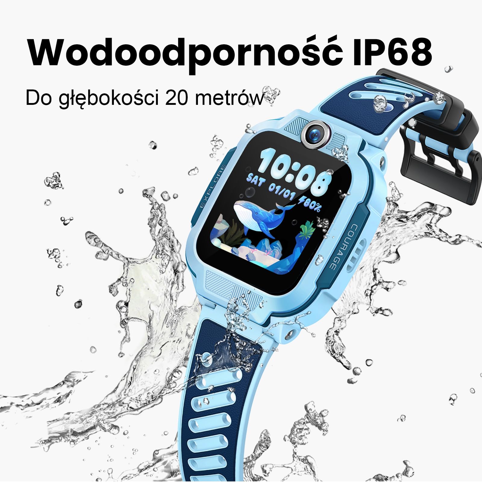 imoo Z3 Smartwatch dla Dzieci, GPS w czasie rzeczywistym, połączenia 4G wideo i głosowe, ekran 1.5″ HD, pamięć 8GB, wodoodporny IP68, tryb szkolny, przycisk SOS, kontrola rodzicielska (Niebieski, Z3)