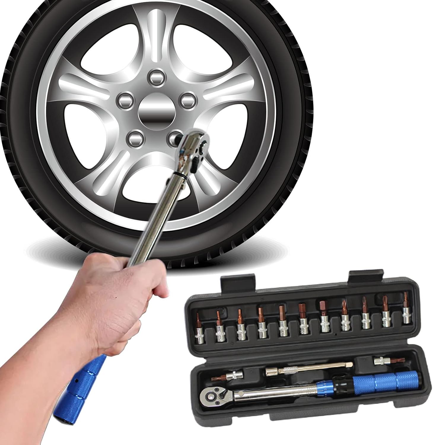 BEUTEE Torque Wrench Set, 1/4 Inch Drive Torque Wrench, Tight Junctions