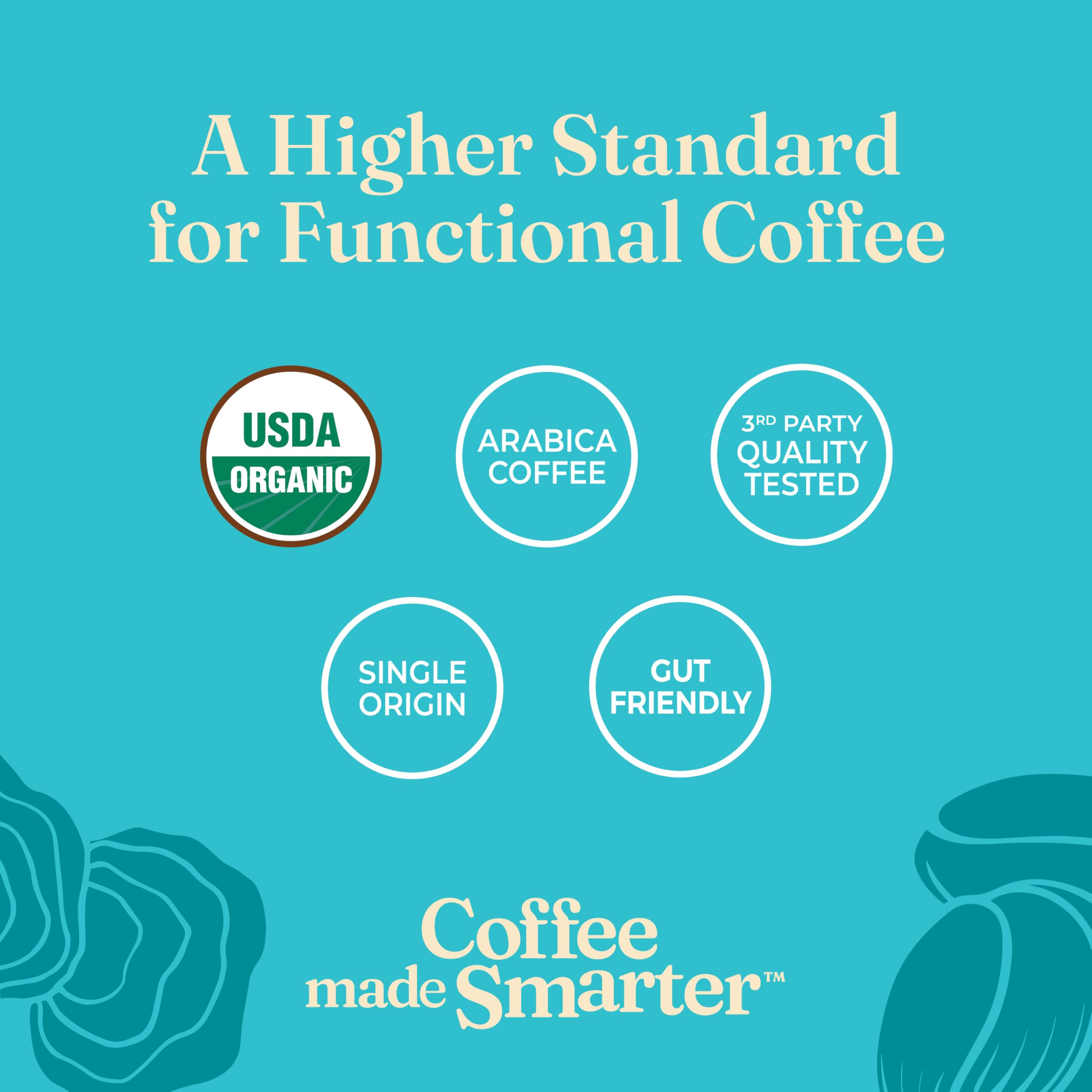 Four Sigmatic Organic Instant Adaptogen Coffee | Medium Roast Instant Coffee with Ashwagandha, Chaga, Eleuthero & Tulsi | Immune Support & Stress Relief | Pack of 10