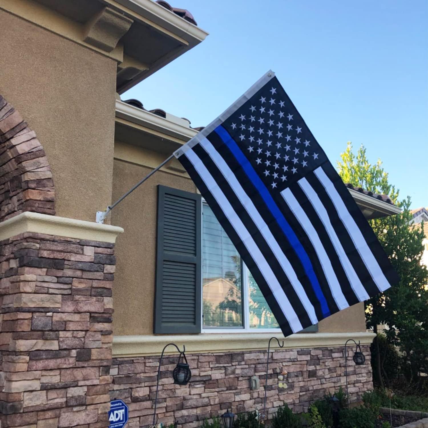 Back the Thin Blue Line Lives Matter Flag 3x5 Outdoor- Sewn Stripes- UV Fading Resistant- Premium Quality Nylon- Police American Blue Support Flag- 4 Rows Stitched- 2 Brass Grommets