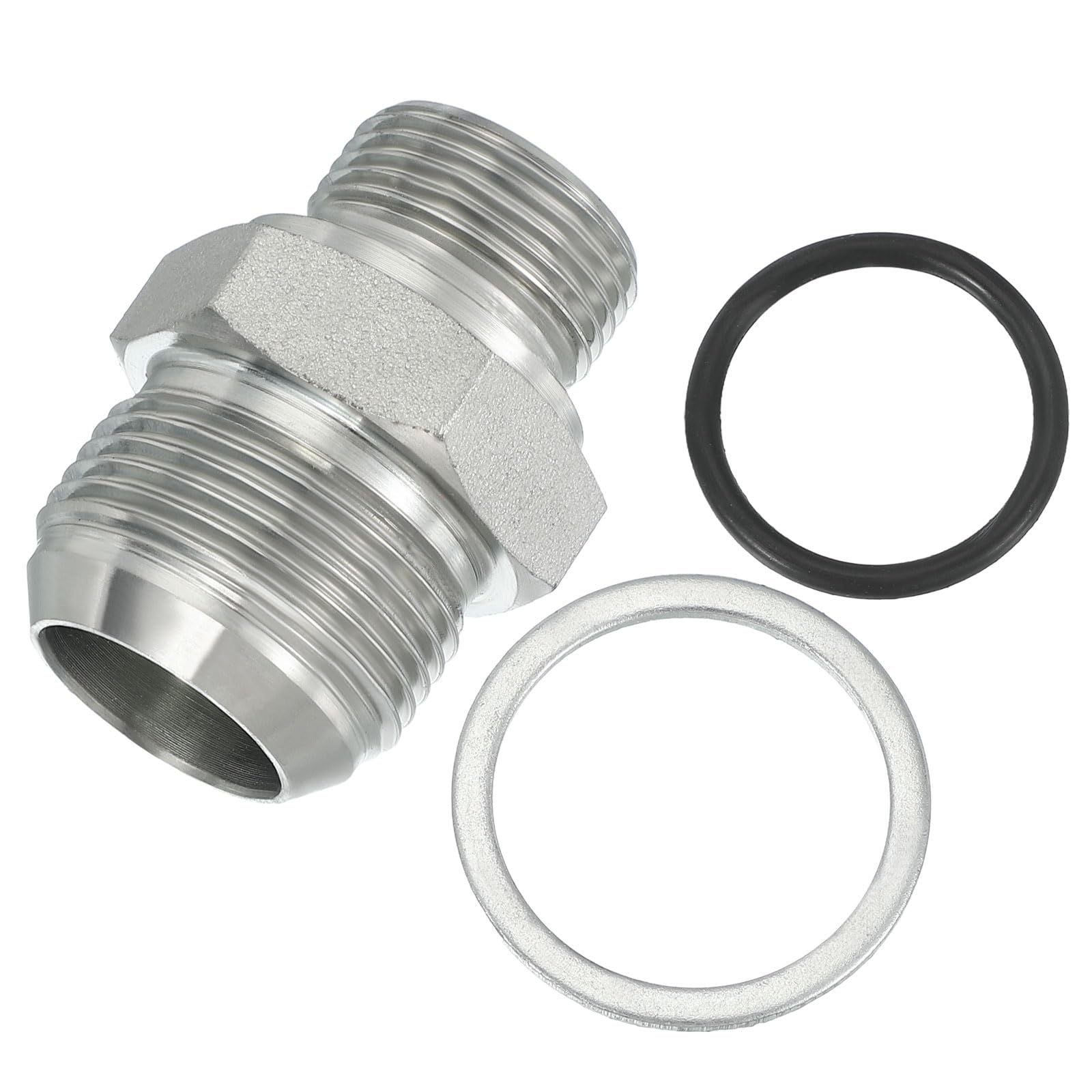 PATIKIL Hex Reducing Nipple Connectors Pipe Adapter 1 5/16" Male 37° Flare JIC x 3/4" g Male, Pipe Fitting Reducer Nipple Adapter Plated Steel Hydraulic Fitting
