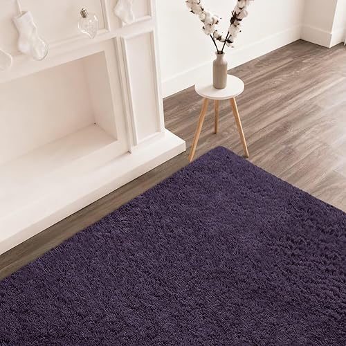 Miniatura 47 de Vafodo Alfombras de área para dormitorio esponjoso, alfombra de sala de estar, 9 x 12 pies, suave y esponjosa, alfombra de área rosa sólido