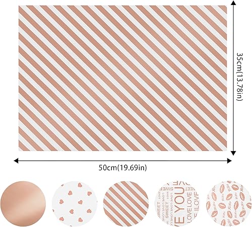 Miniatura 98 de Larcenciel Papel de seda dorado rosa, 120 hojas, papel metálico de regalo para bolsas de regalo, embalaje, flores, San Valentín, Navidad, boda, Oro