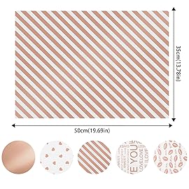 Larcenciel Valentine\'s Day Tissue Paper, 50 Sheets Metallic Rose Gold Tissue Paper for Gift Bags & Gift Wrapping, Glitter Gift Tissue Paper Bulk, Pretty Gift Wraps for Birthday,9.7x13.8