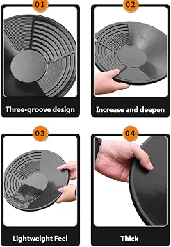 Gold Washing Pan Design for Educational Purpose and Recreational Metal Detecting with Riffle Design