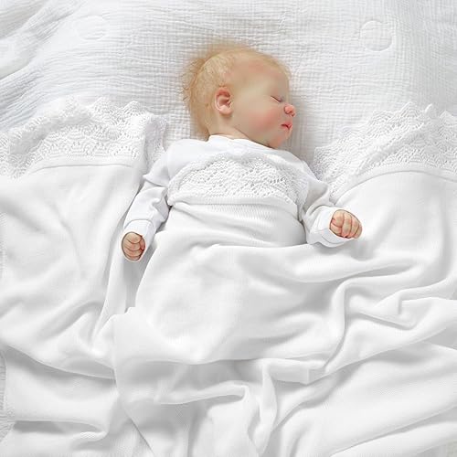 Miniatura 9 de Hadetoto Baby Essentials - Manta para bebé, suave y acogedora, 100% algodón, tejido de punto trenzado, para niños y niñas, color camello