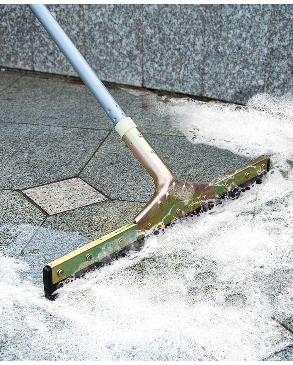 YXSH Escobilla De Goma para Suelo Ancho Exterior, Escobilla De Goma Profesional Escobilla De Goma para Ducha Limpieza Escobilla De Goma Grande De Metal para Suelo (47 Cm) Herramienta De Limpieza