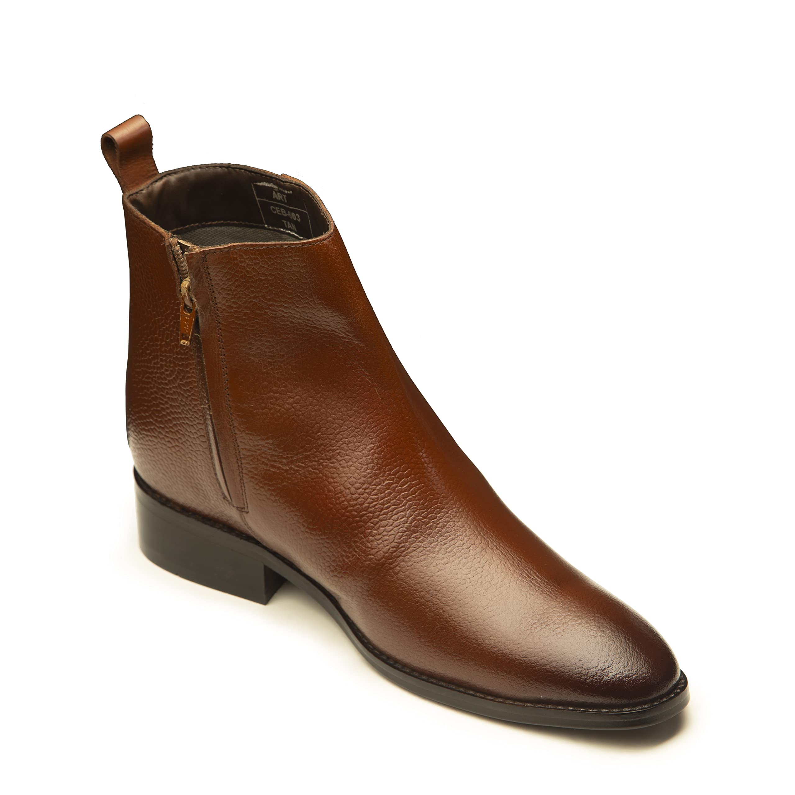 Brown formal leather boots with a hidden heel and side zip (B0C3R1HSF5) Amazon Price History, Amazon Price Tracker