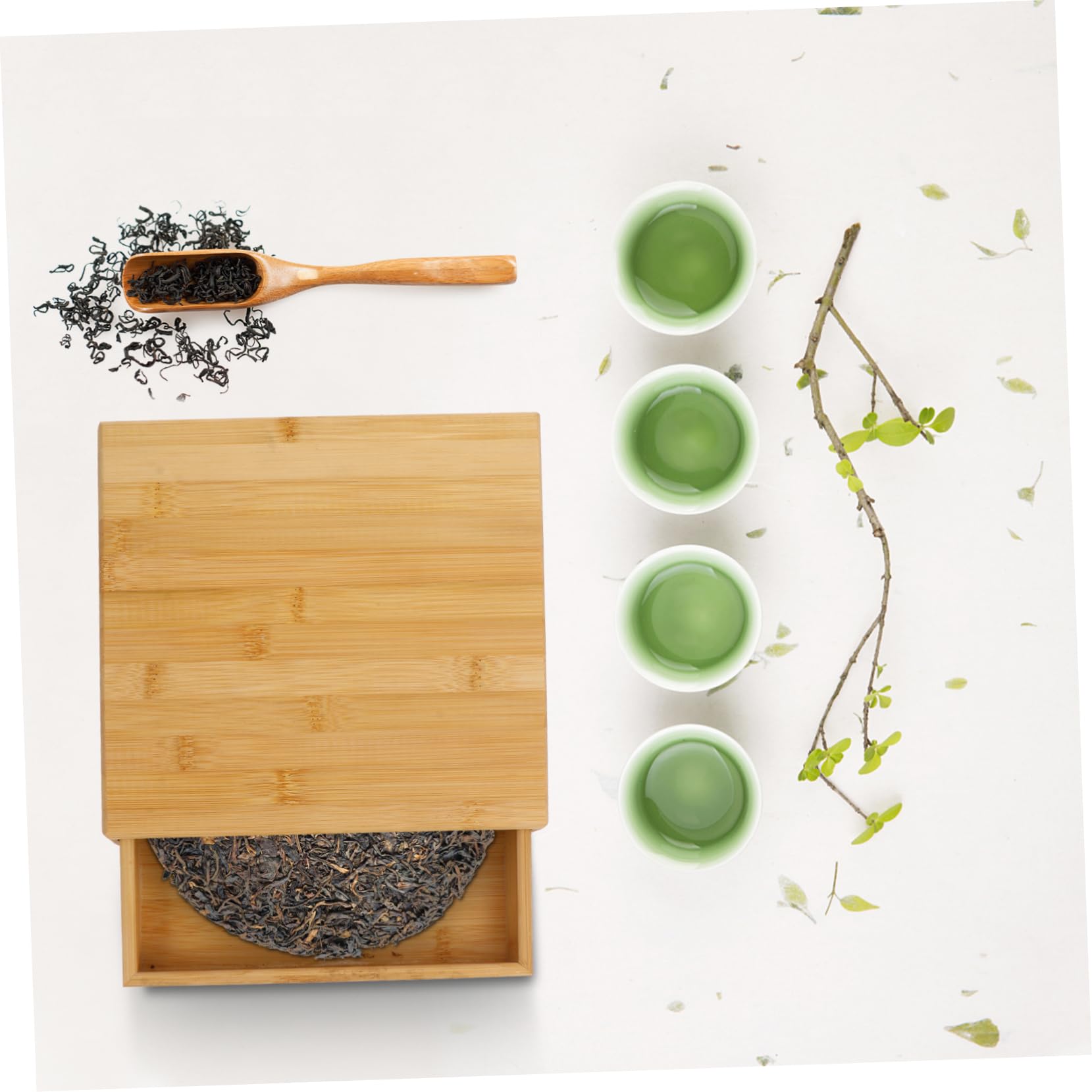 KOMBIUDA Caja de Madera para Pastel de Té Estilo Cajón, Caqui