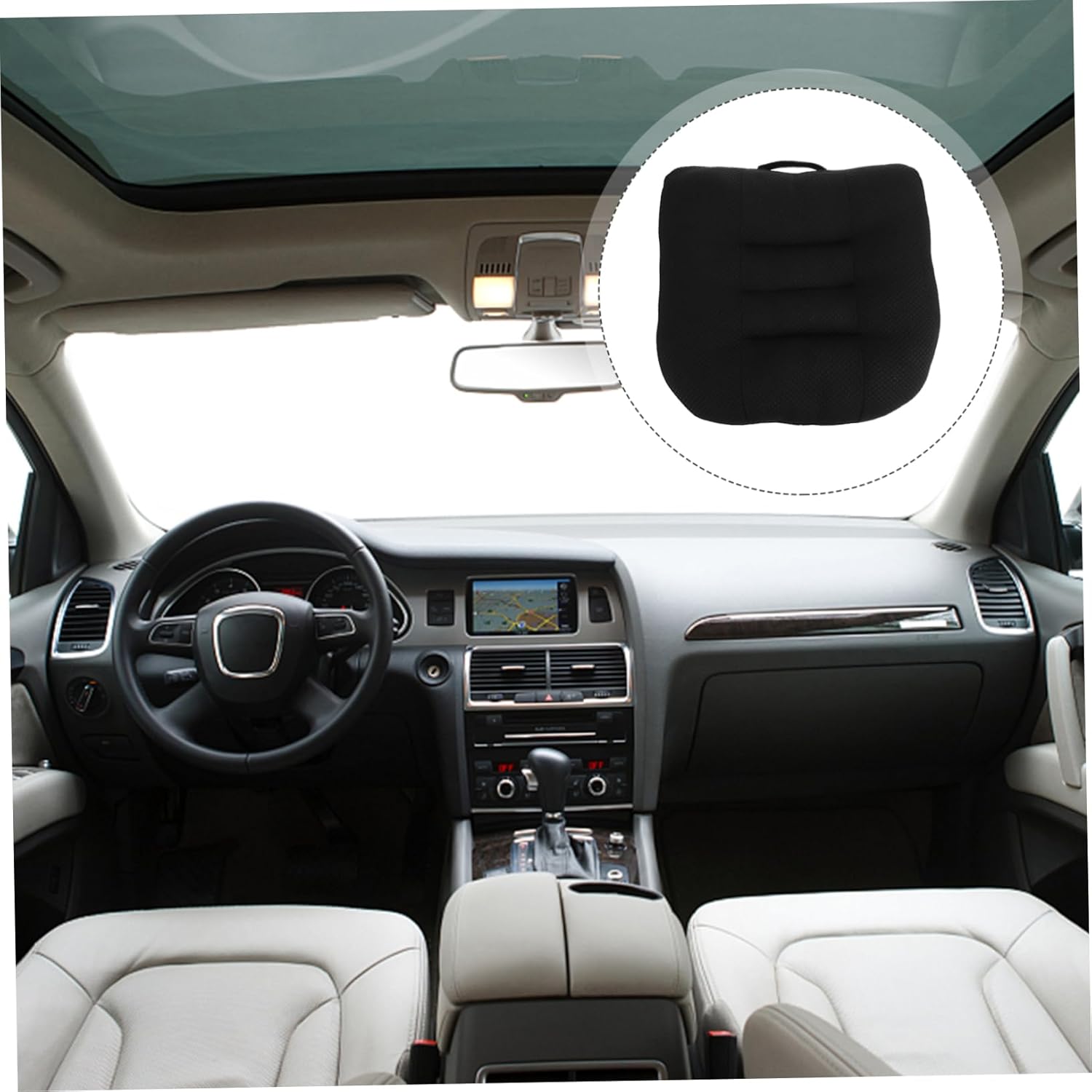 Mikinona Driver Pad for Lower Back Pain Car Seat Pillow Memory Heightening Cushion for Office and Car Seat