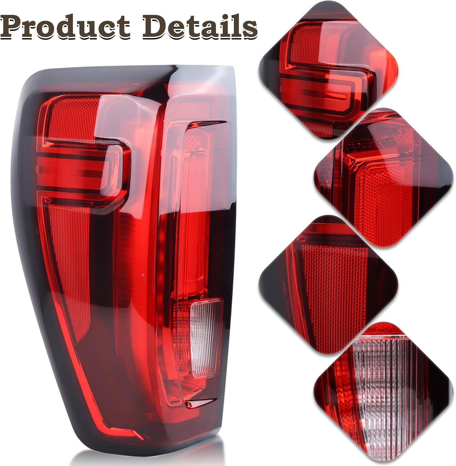 LED Type Tail Light LH Rear Lamp Fit for 2019 2020 2021 2022 2023 2024 GMC Sierra 1500 2500HD 3500HD Limited With Bulbs Left Driver Side Rear Lights GM2800310 86820473 84968740