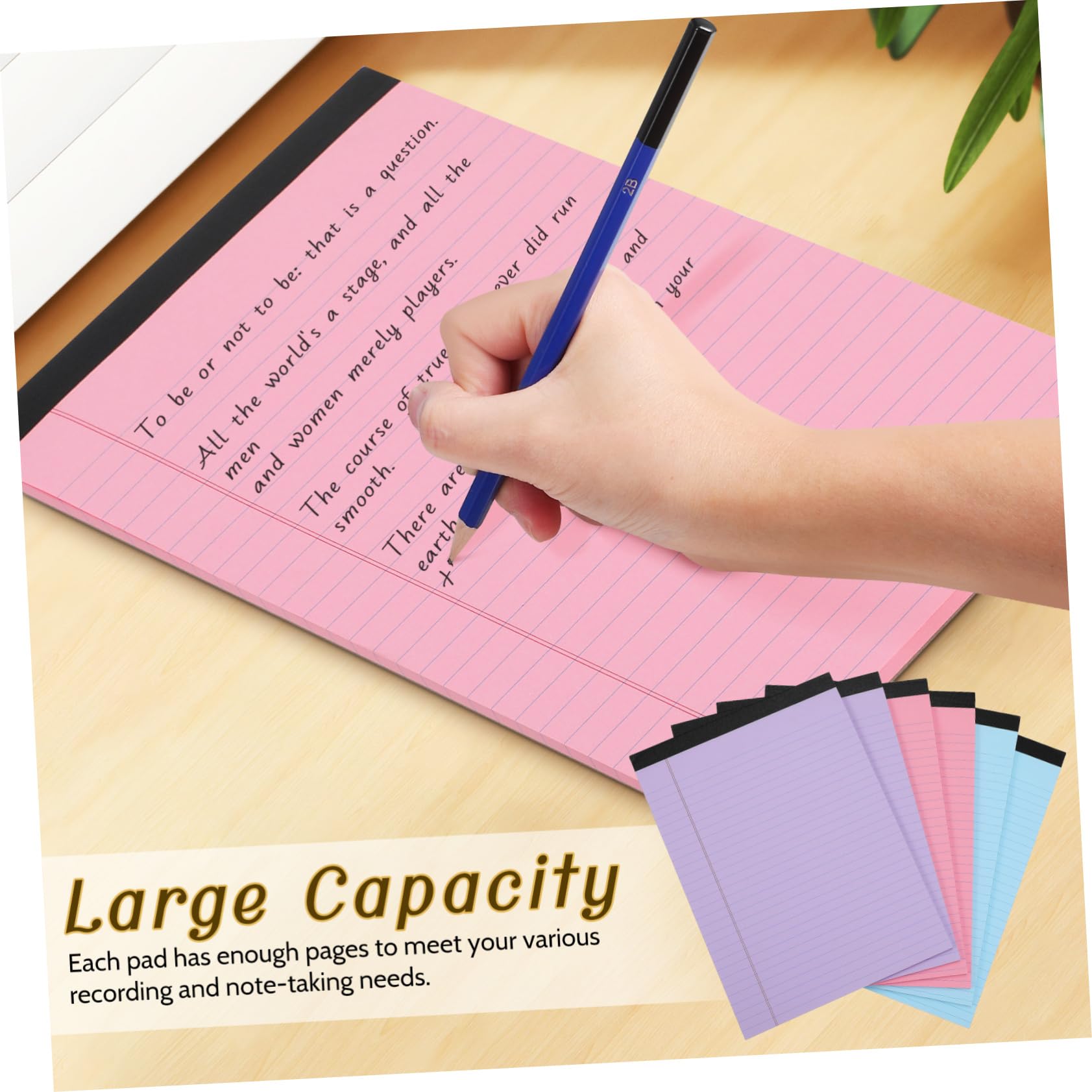 Veemoon Blocchi Note Colorati 6 Pezzi A4 214x295mm Carta a Righe Facile da Strappare per Scuola Ufficio e Studio Quotidiano