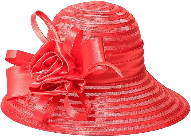 Womens Wedding Bridal Derby Fascinators-Floral Cloche,Bowler&Wide Brim Kentucky Hats for Church,Party&Horse Races
