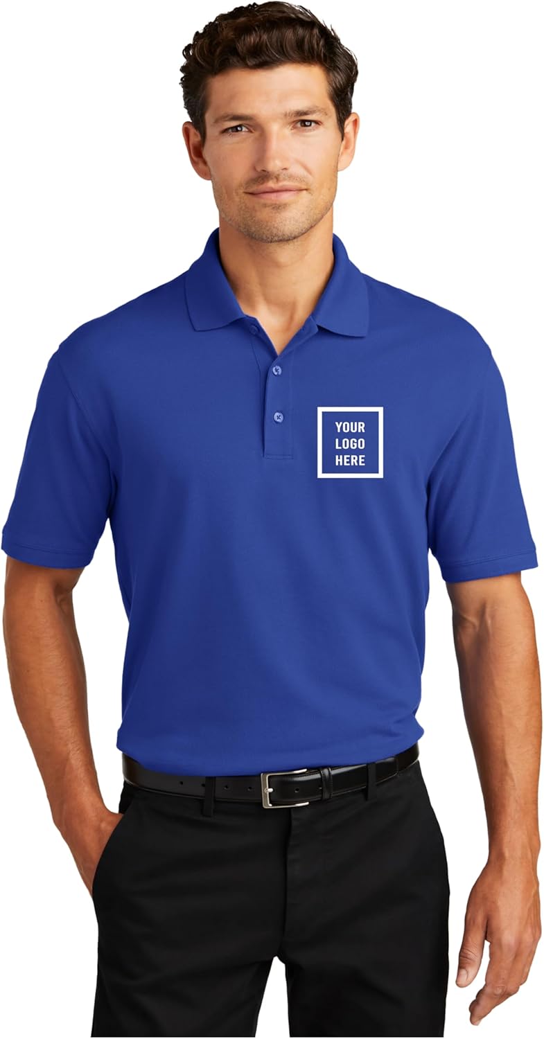 Custom Polo Shirts for Men Women Personalized Design Your Own Text Logo Name Embroidered 100% Cotton Golf Shirt