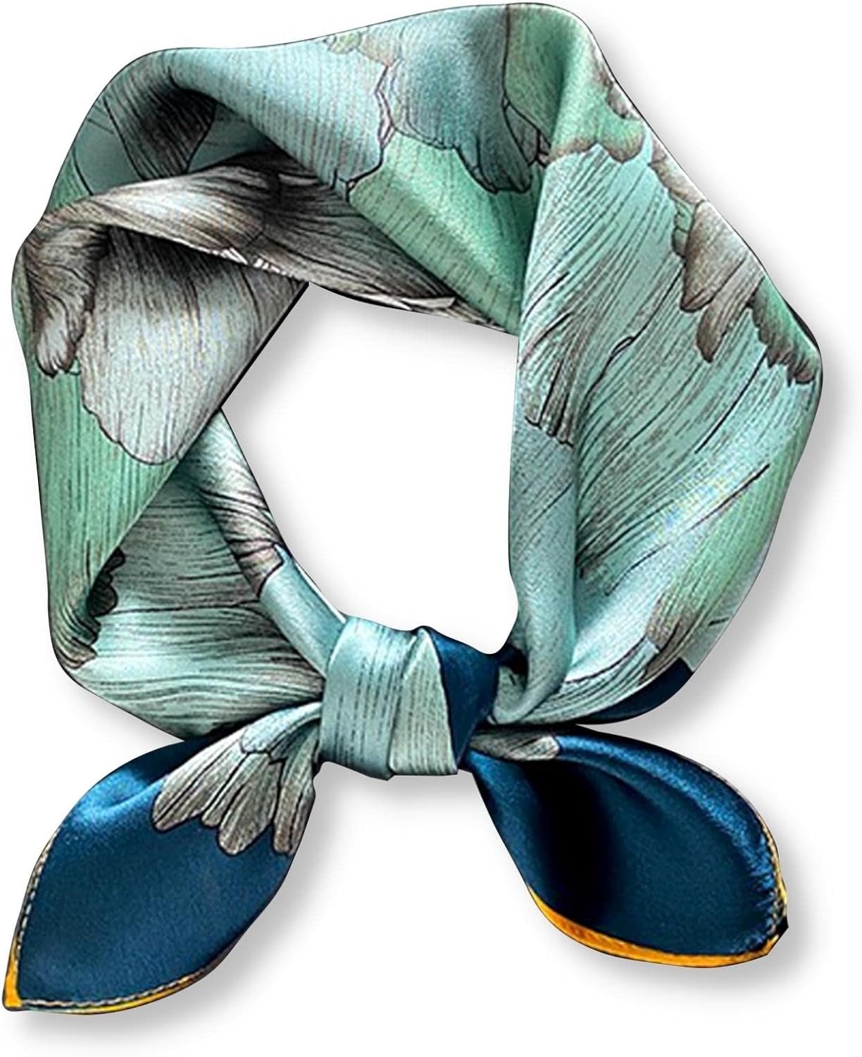 PoeticEHome 100% Mulberry Silk Neck Scarf 21"x21" Small Square Scarfs for Women Gift Packed