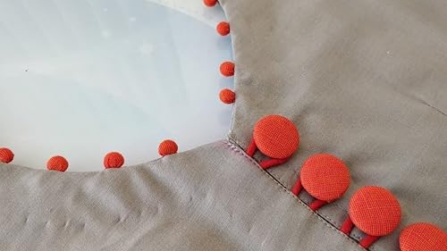 Miniatura 3 de Sharvgun Botón de tela de color rojo vino 12 piezas 0.551in botones de caña de metal 100% tela de algodón cubierto esmoquin botones de colores