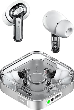 Nothing Ear (3) Wireless Earbuds Super Mic 45dB Hybrid Active Noise Cancelling Bluetooth Headphones Hi-Res 6 Mics, 12mm Dynamic Bass Boost, Dual Connect ANC Sport Ear Buds for iPhone Android, White
