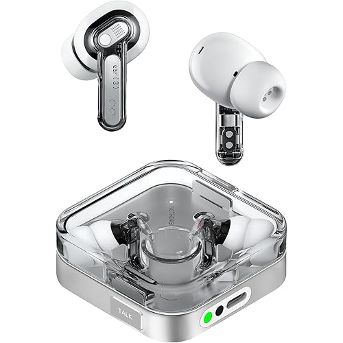 Nothing Ear (3) Wireless Earbuds Super Mic 45dB Hybrid Active Noise Cancelling Bluetooth Headphones Hi-Res 6 Mics, 12mm Dynamic Bass Boost, Dual Connect ANC Sport Ear Buds for iPhone Android, White