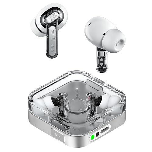 Nothing Ear (3) Wireless Earbuds Super Mic 45dB Hybrid Active Noise Cancelling Bluetooth Headphones Hi-Res 6 Mics, 12mm Dynamic Bass Boost, Dual Connect ANC Sport Ear Buds for iPhone Android, White