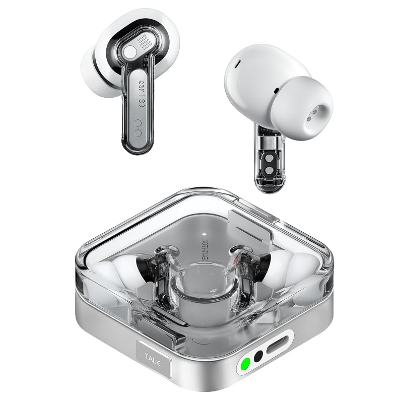 Nothing Ear (3) Wireless Earbuds Super Mic 45dB Hybrid Active Noise Cancelling Bluetooth Headphones Hi-Res 6 Mics, 12mm Dynamic Bass Boost, Dual Connect ANC Sport Ear Buds for iPhone Android, White Wh