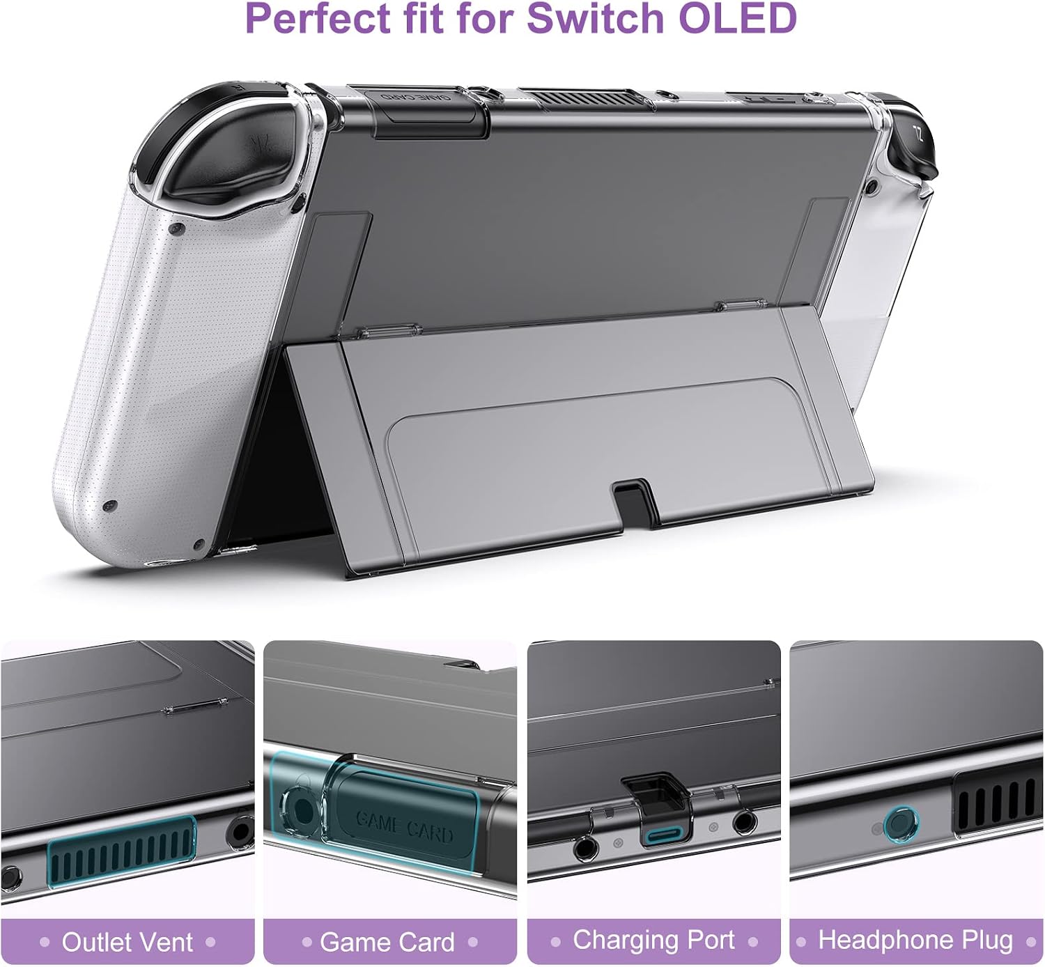 Younik Switch OLED Accessories Bundle, 16 in 1 Accessories Kit Includes Switch OLED Carrying Case, Protective Case Cover for Console & J-Con, Screen Protector, Adjustable Stand, Switch Game Case