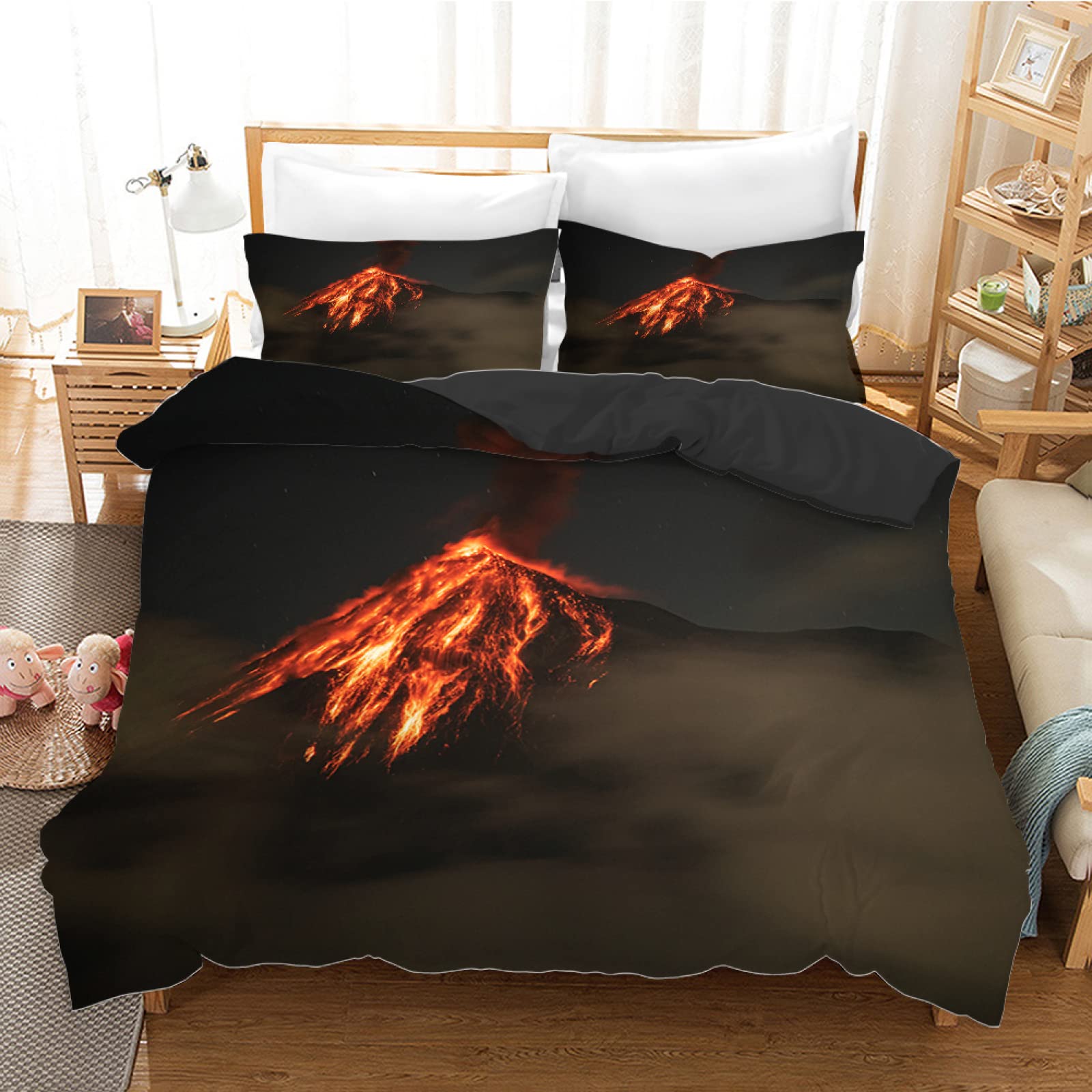 Housse de couette 140x200 rouge en microfibre pour lit enfant