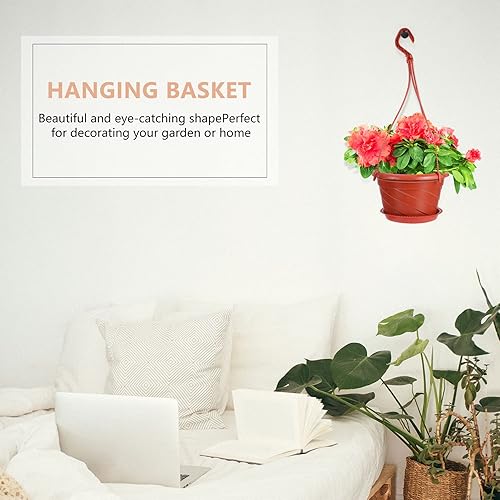 Miniatura 4 de DOITOOL 10 juegos de macetas colgantes de plástico para plantas de interior, maceta colgante pequeña con platillo para plantas, macetas colgantes de