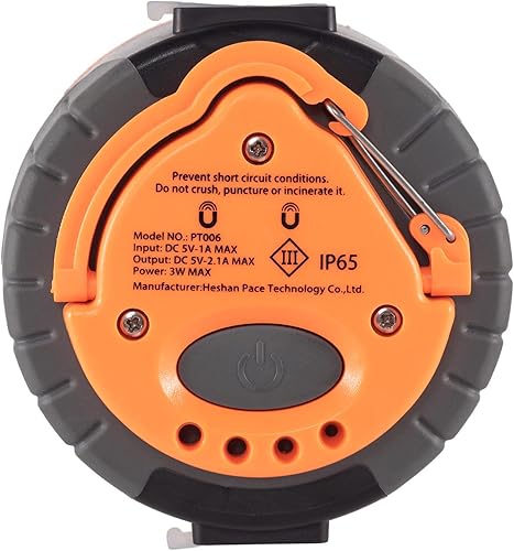 Miniatura 38 de LIT-PaTH Linterna LED para campamento, luz recargable con base magnética, 2200 mAh, kit de supervivencia para emergencias, huracanes, apagones