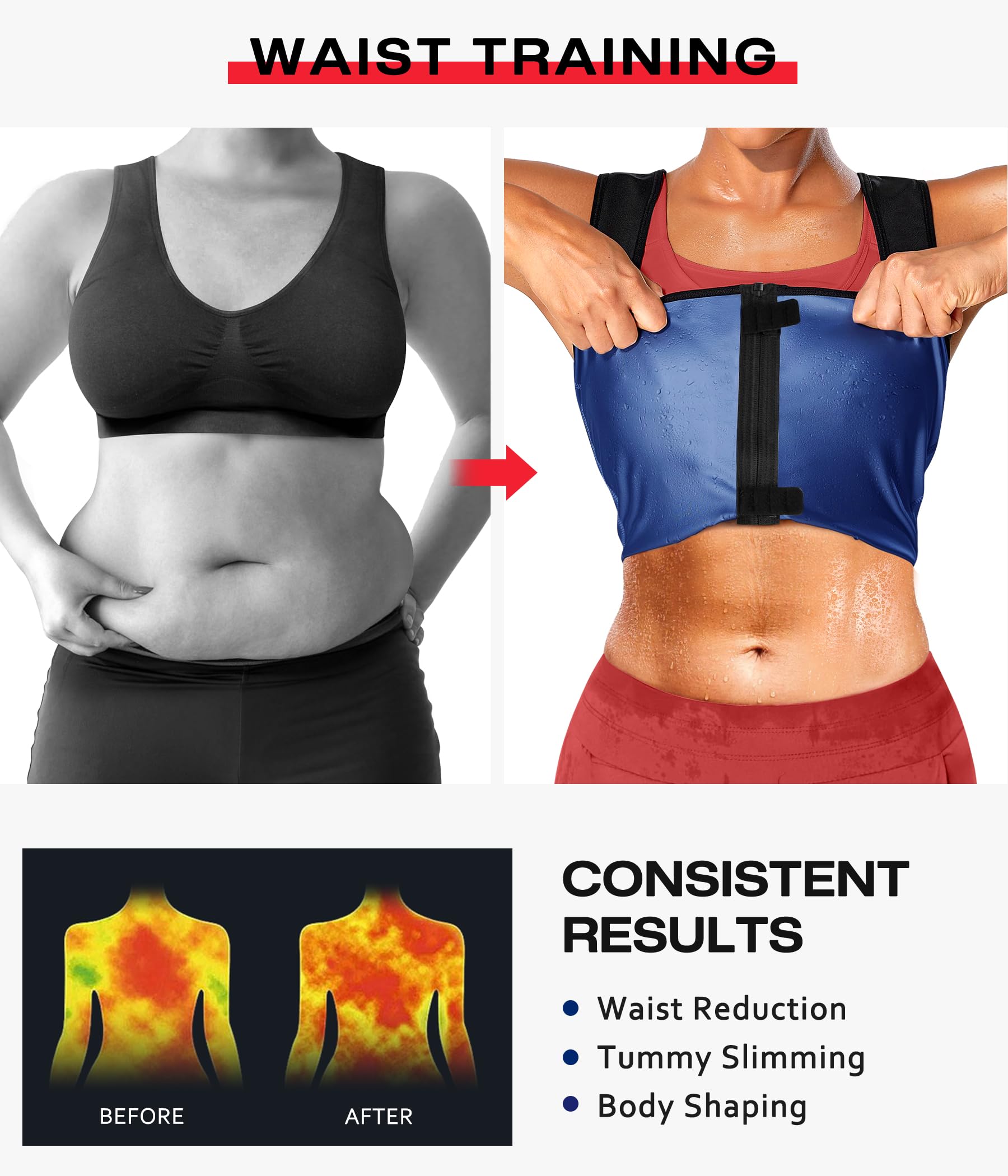 KUMAYES Gilet de Sudation Femme Débardeur Minceur Sauna Néoprène Gaine Amincissante Ventre Plat vêtements de Sudation Sport